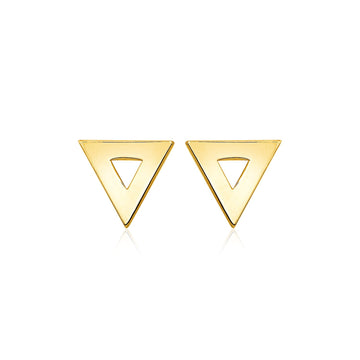 14 k Yellow Gold Polished Open Triangle Post Earrings